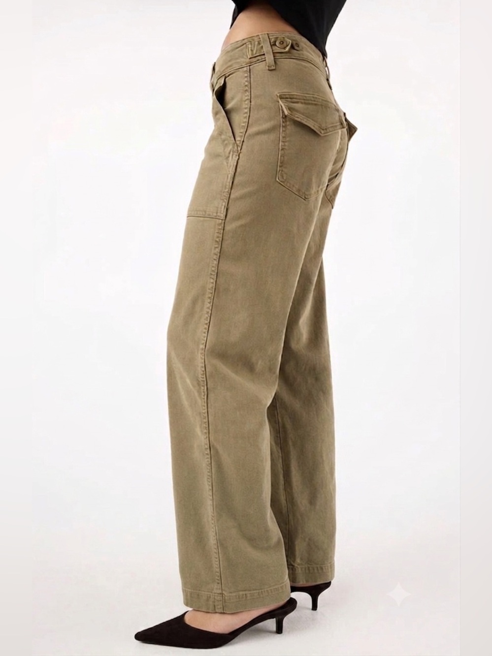 AMO Easy Army Slouch Pant Ankle Length Cotton Lyocell Blend Size 29 Made in USA